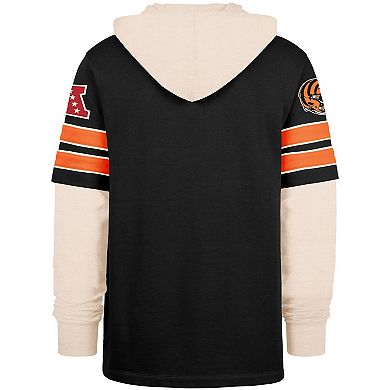 Men's '47 Black Cincinnati Bengals Split Zone Cornerback Duo Hoodie