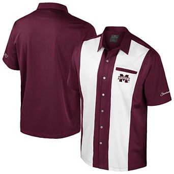 Men's Colosseum Maroon Mississippi State Bulldogs Strike Bowling Button-Up Shirt