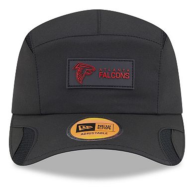 Men's New Era Black Atlanta Falcons 2025 Sideline Runner Adjustable Hat