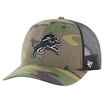 Men's '47 Camo Detroit Lions Trucker Adjustable Hat