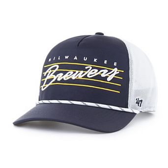 Men's '47 Navy Milwaukee Brewers Brrr Downburst Mesh Hitch Adjustable Hat