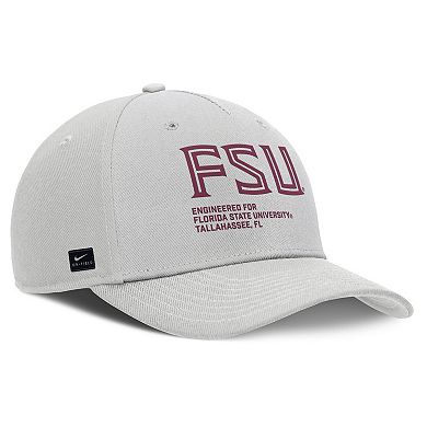 Men's Nike Gray Florida State Seminoles 2025 Sideline Dust Pinched Rise Adjustable Hat