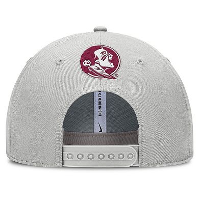 Men's Nike Gray Florida State Seminoles 2025 Sideline Dust Pinched Rise Adjustable Hat