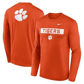 Men's Nike Orange Clemson Tigers Primetime Campus 2-Hit Legend Long Sleeve T-Shirt