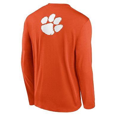 Men's Nike Orange Clemson Tigers Primetime Campus 2-Hit Legend Long Sleeve T-Shirt