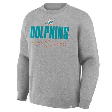 Men's Fanatics Heather Gray Miami Dolphins Direct Handoff Legacy Pullover Sweatshirt
