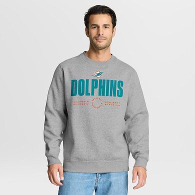 Men's Fanatics Heather Gray Miami Dolphins Direct Handoff Legacy Pullover Sweatshirt