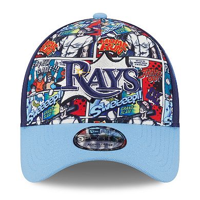 Youth New Era Navy/Light Blue Tampa Bay Rays 2025 MLB Diamond Hero Edition A-Frame 9FORTY Adjustable Hat