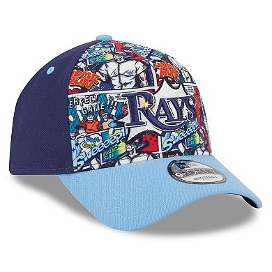Youth New Era Navy/Light Blue Tampa Bay Rays 2025 MLB Diamond Hero Edition A-Frame 9FORTY Adjustable Hat