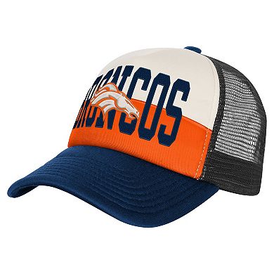 Youth White/Navy Denver Broncos Modern Fan Trucker Adjustable Hat