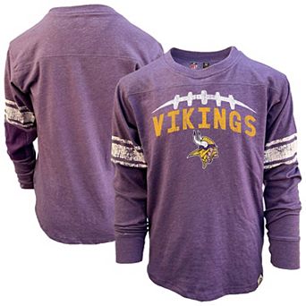 Youth Wes & Willy Heather Purple Minnesota Vikings Football Long Sleeve T-Shirt