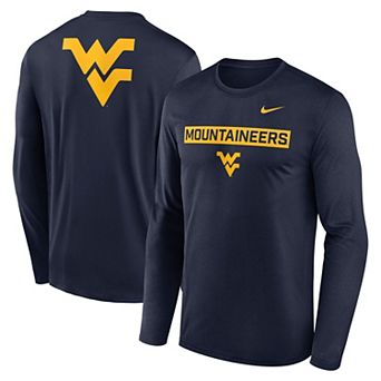 Men's Nike Navy West Virginia Mountaineers Primetime Campus 2-Hit Legend Long Sleeve T-Shirt