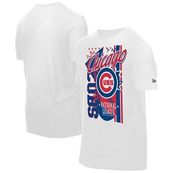 Men's New Era White Chicago Cubs Big Graphic Domestic T-Shirt
