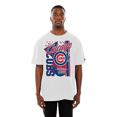 Men's New Era White Chicago Cubs Big Graphic Domestic T-Shirt