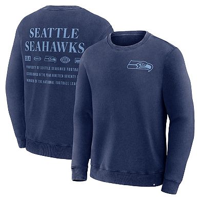 Men's Fanatics Navy Seattle Seahawks Deep Route Pullover Sweatshirt