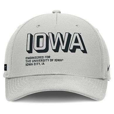 Men's Nike Gray Iowa Hawkeyes 2025 Sideline Dust Pinched Rise Adjustable Hat