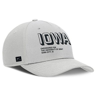 Men's Nike Gray Iowa Hawkeyes 2025 Sideline Dust Pinched Rise Adjustable Hat