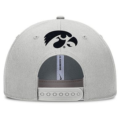Men's Nike Gray Iowa Hawkeyes 2025 Sideline Dust Pinched Rise Adjustable Hat