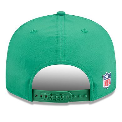Men's New Era Kelly Green Philadelphia Eagles 2025 Sideline Throwback Split Panel 9FIFTY Snapback Hat