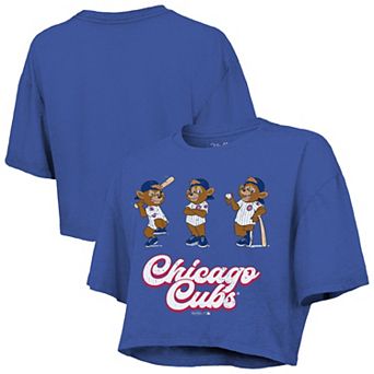 Women's Majestic Threads Royal Chicago Cubs Boxy Crop T-Shirt