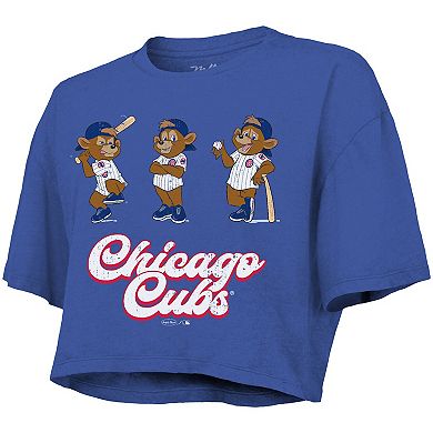 Women's Majestic Threads Royal Chicago Cubs Boxy Crop T-Shirt