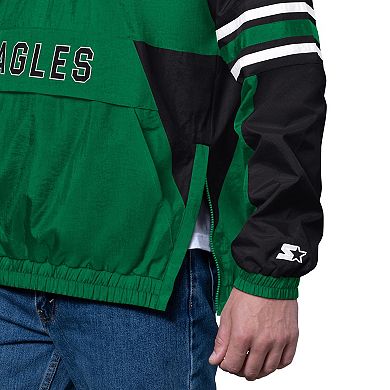 Men's Starter Kelly Green Philadelphia Eagles Vintage Logo Prospect Half-Zip Pullover