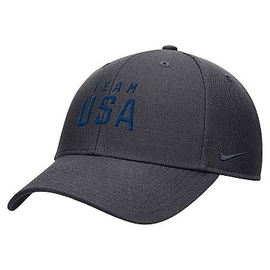 Youth Nike Anthracite Team USA Club Dri-FIT Ripstop Adjustable Hat