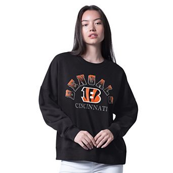 Women's G-III 4Her by Carl Banks Black Cincinnati Bengals Oversized Feud Sweatshirt