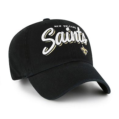 Women's '47 Black New Orleans Saints Ariana Clean Up Adjustable Hat
