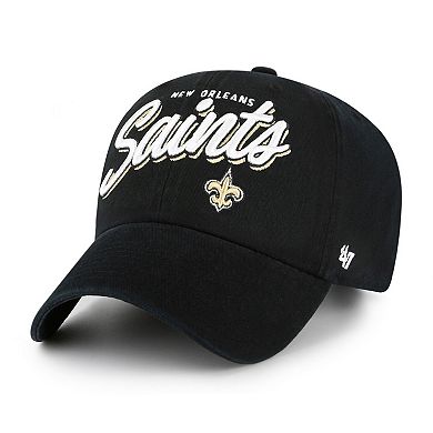 Women's '47 Black New Orleans Saints Ariana Clean Up Adjustable Hat