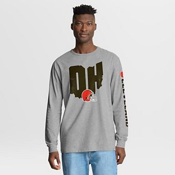 Men's Fanatics Heather Gray Cleveland Browns Hometown Sweep Legacy Long Sleeve T-Shirt