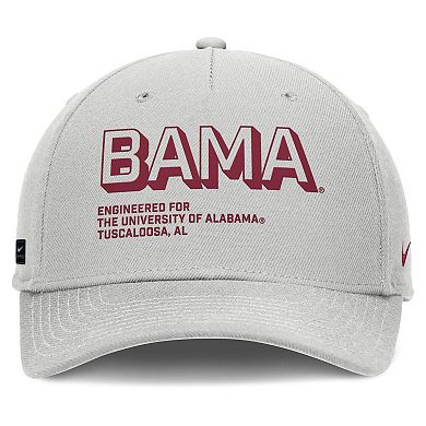 Men's Nike Gray Alabama Crimson Tide 2025 Sideline Dust Pinched Rise Adjustable Hat