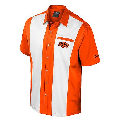 Men's Colosseum Orange Oklahoma State Cowboys Strike Bowling Button-Up Shirt