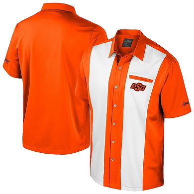 Men's Colosseum Orange Oklahoma State Cowboys Strike Bowling Button-Up Shirt