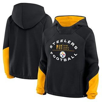 Women's Fanatics Black Pittsburgh Steelers Oversized Redzone Bubble Screen Pullover Hoodie