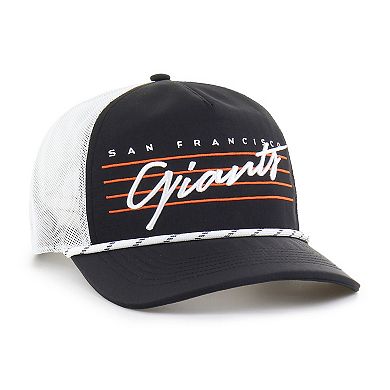 Men's '47 Black San Francisco Giants Brrr Downburst Mesh Hitch Adjustable Hat