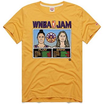 Unisex Homage Cameron Brink & Kelsey Plum Gold Los Angeles Sparks WNBA Jam Tri-Blend T-Shirt