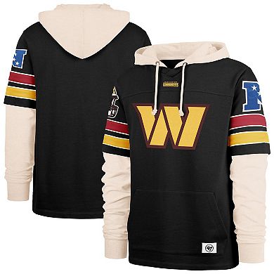 Men's '47 Black Washington Commanders Split Zone Cornerback Duo Hoodie