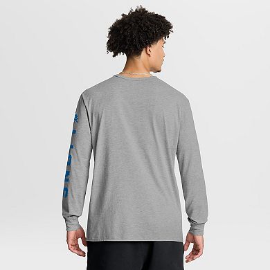 Men's Fanatics Heather Gray Detroit Lions Hometown Sweep Legacy Long Sleeve T-Shirt