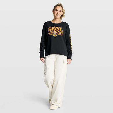 Women's Fanatics Black Minnesota Vikings Hometown Legacy Long Sleeve T-Shirt