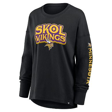 Women's Fanatics Black Minnesota Vikings Hometown Legacy Long Sleeve T-Shirt