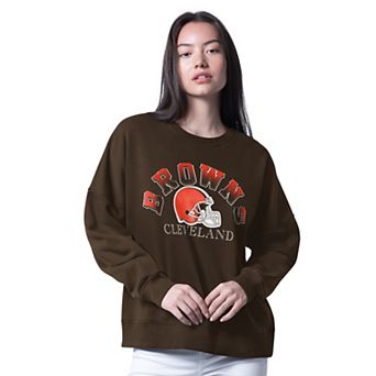 Women's G-III 4Her by Carl Banks Brown Cleveland Browns Oversized Feud Sweatshirt