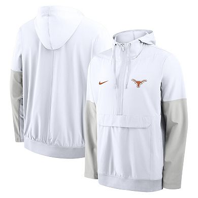 Men's Nike White Texas Longhorns Anorak Half-Zip Hoodie Jacket