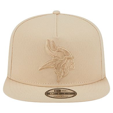 Men's New Era Light Beige Minnesota Vikings Color Pack A-Frame 9FIFTY Snapback Hat