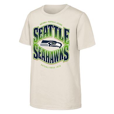 Youth Outerstuff Cream Seattle Seahawks Huddle T-Shirt