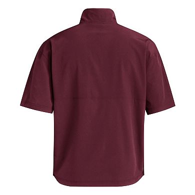 Men's adidas Maroon Arizona State Sun Devils Woven Quarter-Zip Short Sleeve Pullover