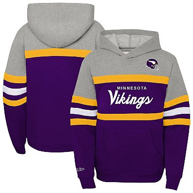Youth Mitchell & Ness Purple Minnesota Vikings Throwback Head Coach Pullover Hoodie