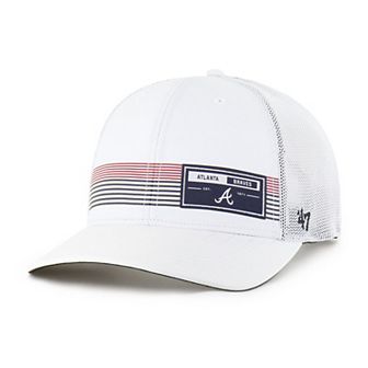Men's '47 White Atlanta Braves Rangefinder brrr Trucker Adjustable Hat