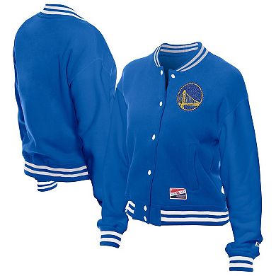 Women's New Era Royal Golden State Warriors Throwback Full-Snap Jacket