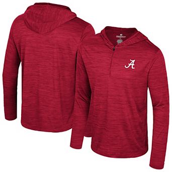 Men's Colosseum Crimson Alabama Crimson Tide Always Sunny Lightweight Quarter-Zip Hoodie